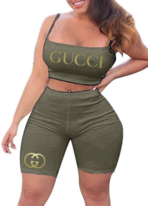 gucci crop top and shorts set